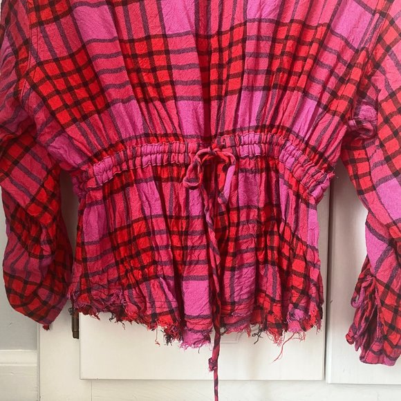 FREE PEOPLE plaid top - Picture 4 of 9